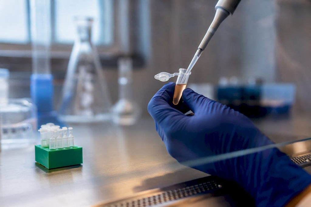 Microbiome sample handled in research laboratory