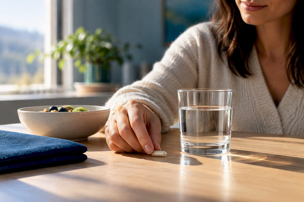 Adult preparing an anonymous detox dose