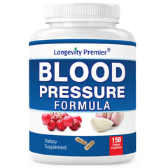 Longevity Blood Pressure Formula [150 Capsules]: Natural blood pressure supplement. Best supplement for  blood pressure with  hawthorn, kudzu, antto, garlic, rutin, sage and more.