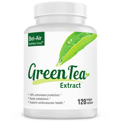 Bel-Air Green Tea Extract Supplement: EGCG, catechins & polyphenols. Antioxidants to support heart health, immune functions and metabolism booster. Supports weight loss.