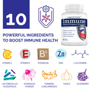 Longevity Immune Formula: Natural support for immune health & boosting immune with Vitamin C, E, Zinc, Elderberry, Echinacea, Turmeric and probiotics.