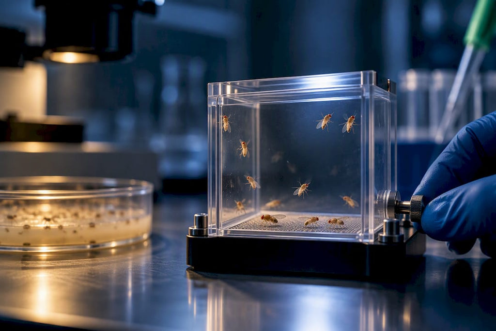 Fruit flies in a sleep research laboratory