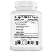 (3 bottle value pack)  Longevity Cholesterol Formula: Natural supplement for cholesterol, triglycerides and heart health with plant sterols, red yeast rice, garlic and more