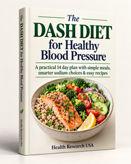 The DASH Diet for Healthy Blood Pressure: A practical 14 day plan with simple meals, smarter sodium choices & easy recipes. Free email delivery.