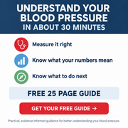 Blood Pressure Health 101: The Essential Guide. 25 practical pages of ebook you can read in about 30 minutes. Free email delivery.