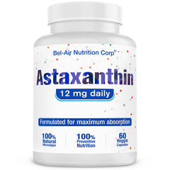 Astaxanthin 12mg herbal ingredients to boost absorption. Antioxidants for joint, heart, skin, vision and immune health.