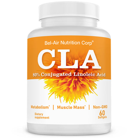 CLA - Conjugated Linoleic Acid max 3000 mg daily. Supports metabolism and weight management. Non-GMO. 60 softgels