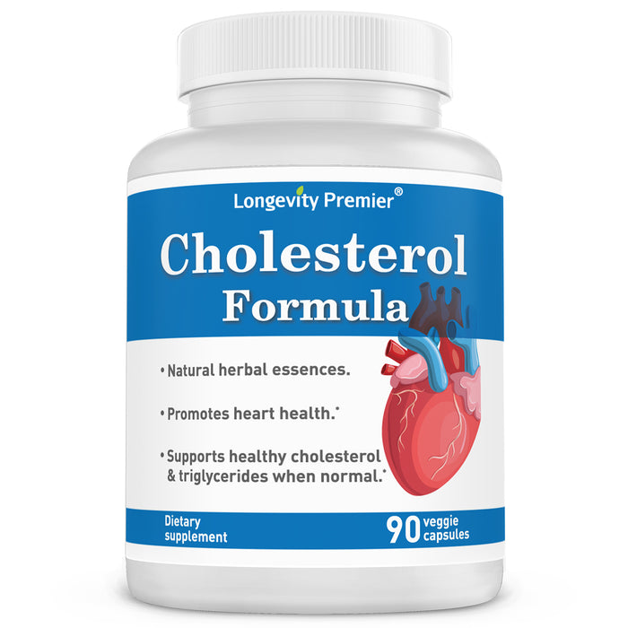 Longevity Cholesterol Formula: Natural supplement for cholesterol, triglycerides and heart health with plant sterols, red yeast rice, garlic and more