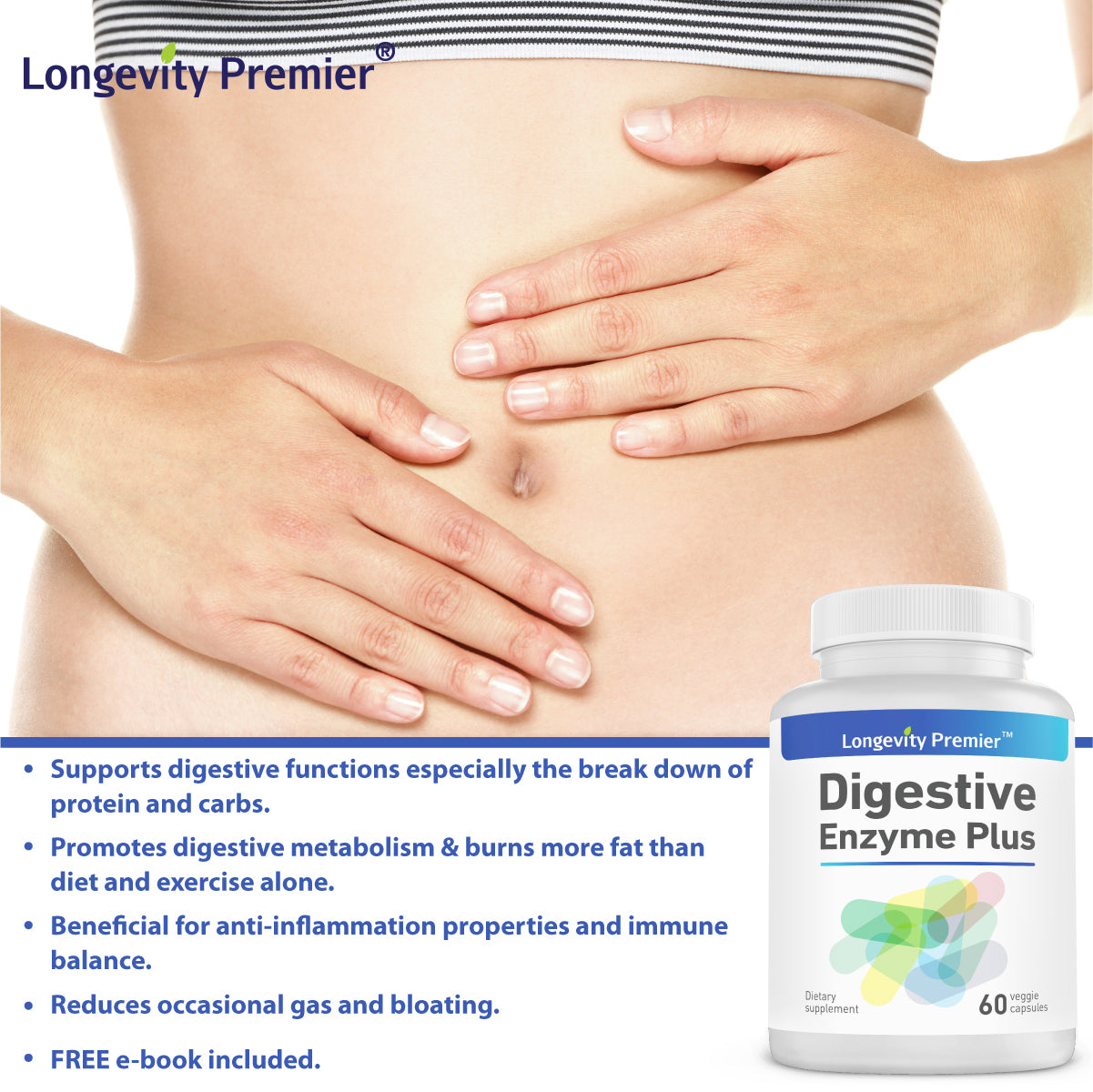 Longevity Digestive Enzyme Plus: Super enzymes & probiotics supplement for digestive and immune health. Longevity Digestive Enzyme Plus: Super enzymes & probiotics supplement for digestive and immune health.