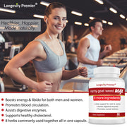 Longevity Horny Goat Weed Extract [Extra Strength] for men and women. With Maca, Tongkat Ali, Saw Palmetto, L-Arginine, Ginseng.
