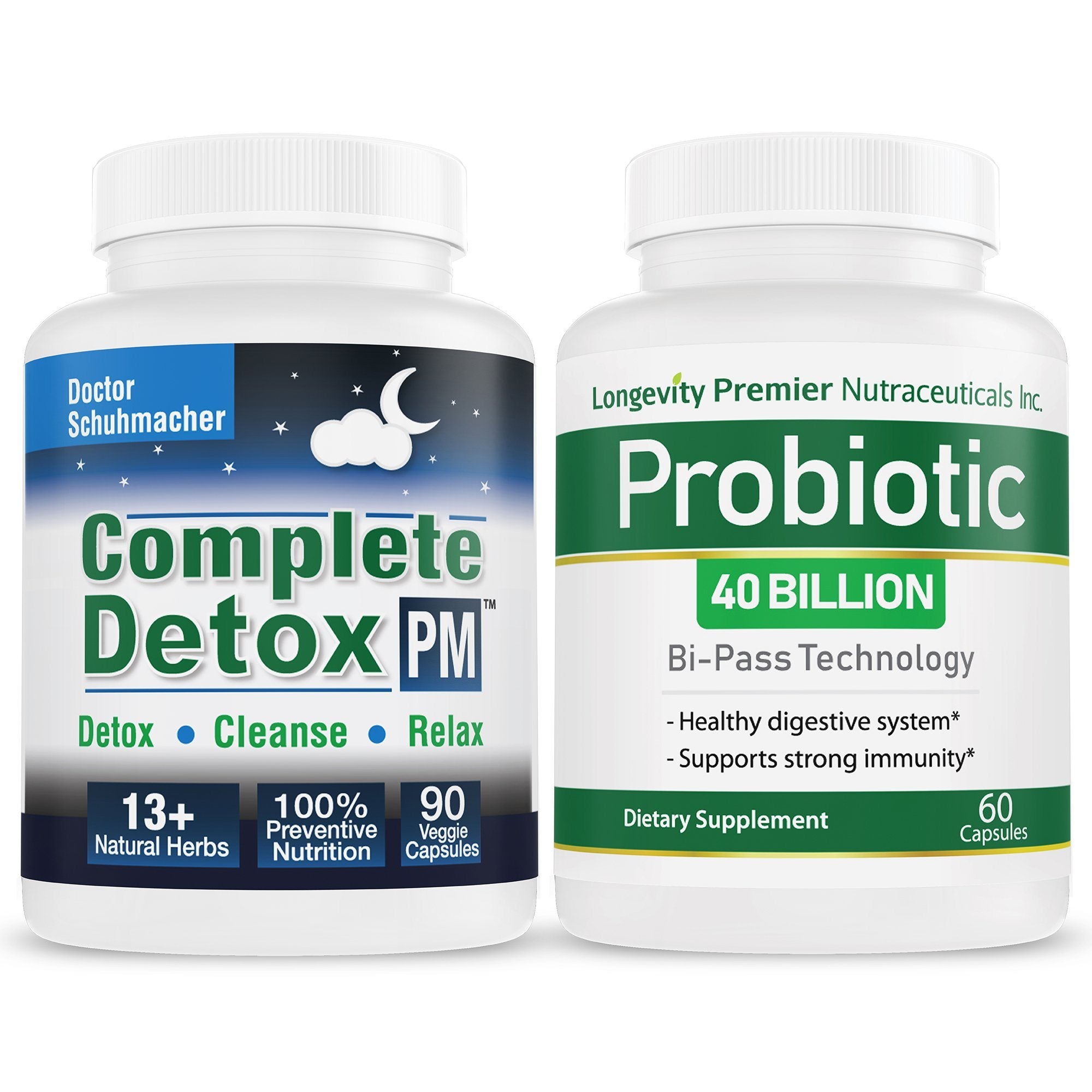Complete Detox PM + Longevity Probiotic Value Pack - Longevity Premier Nutraceuticals Inc