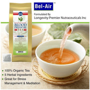 Longevity Blood Pressure Herbal Tea, teabags, 30 count package - Longevity Premier Nutraceuticals Inc