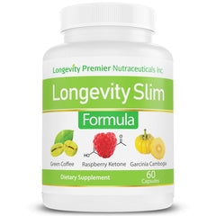 Longevity Slim Formula: 4 most popular ingredients in 1. Garcinia cambogia, Green coffee bean, Raspberry ketone, and Green tea extract. Promotes metabolism and weight loss. Best supplements for weight loss.